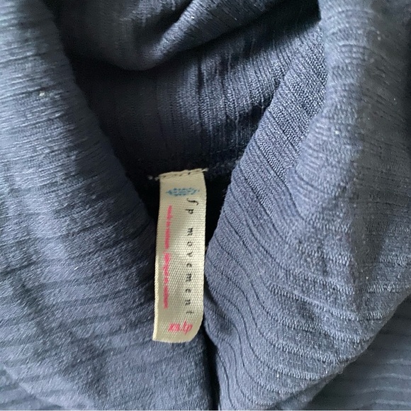 FP Movement Free People Oversized Navy Blue Ribbed Turtleneck Sweater XS - Picture 2 of 14